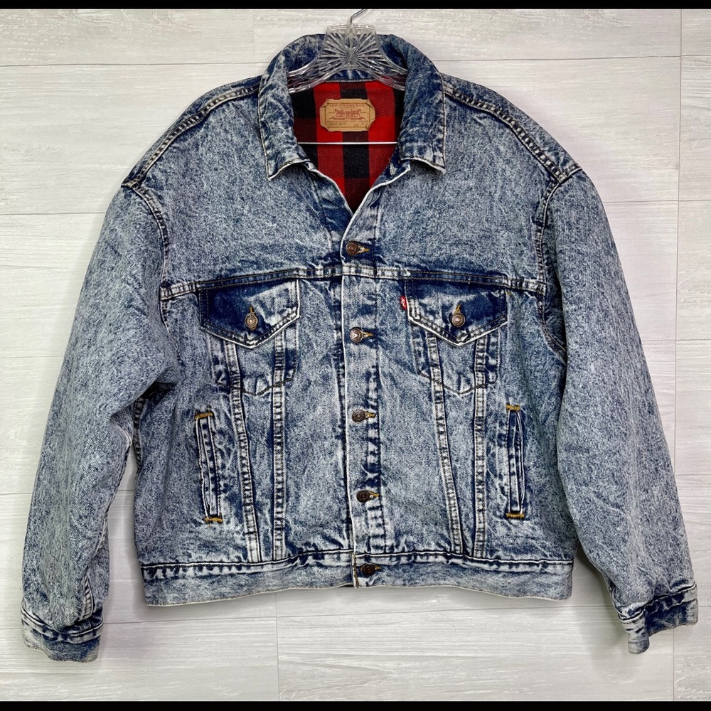 Vintage Acid Stone Washed Levi’s Quilted XL Jacket